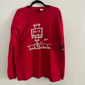Vintage Bailey’s Point Man Red Long Sleeve Shirt” Dork Factory You” , M